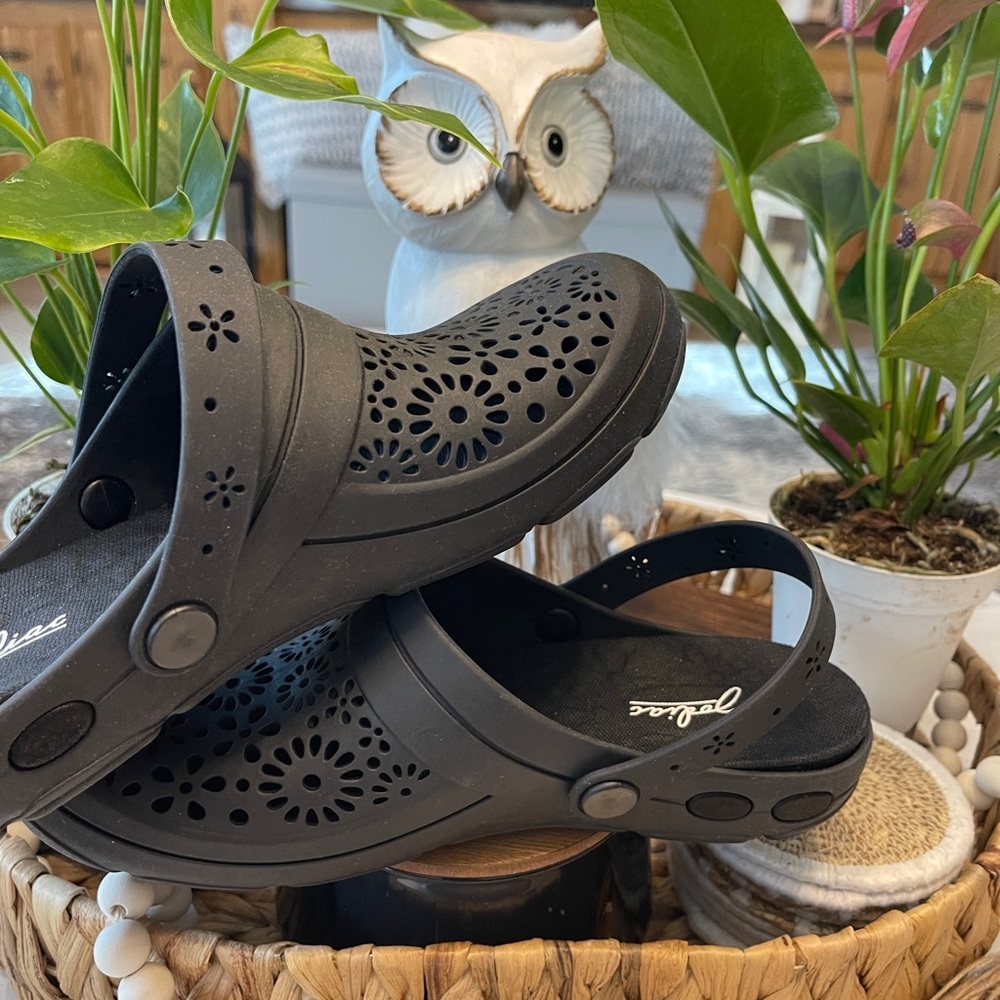 ZODIAC Swivel Strap Clogs-Floral In Black 9M - Picture 3 of 12